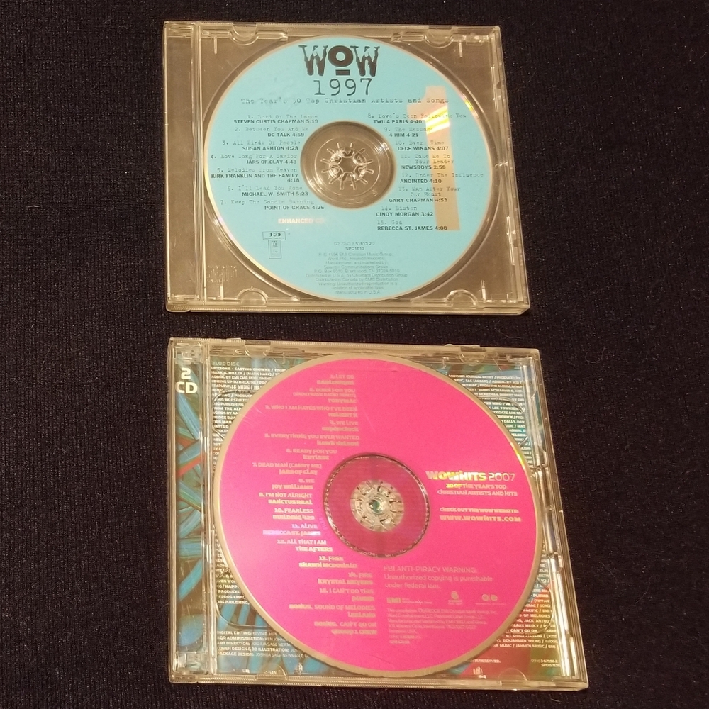 Two partial WOW cd sets- 1997 and 2007